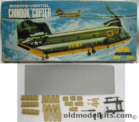 Aurora 148 Boeing Vertol Chinook CH-47 w/parts for interior and ACH-47 Gunship, 350 plastic model kit